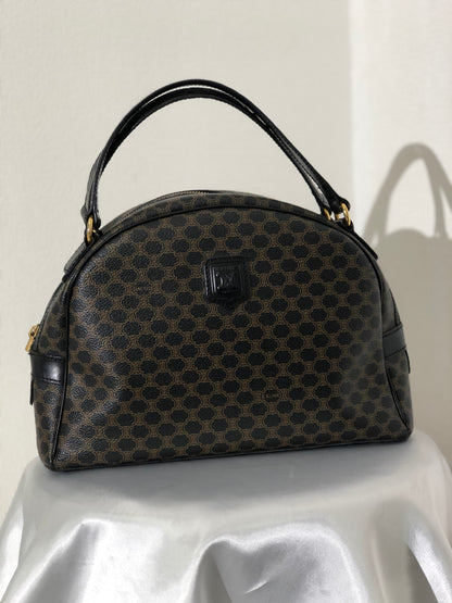 CELINE Macadam Blason Half Round Handbag Black Vintage a78a54