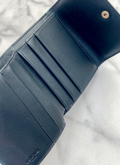 LOEWE Anagram Canvas Leather Trifold Wallet Gray Vintage hkypxt
