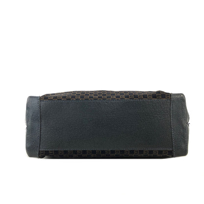 GUCCI Logo Pattern Suede Leather Totebag Black Vintage fpsx8s