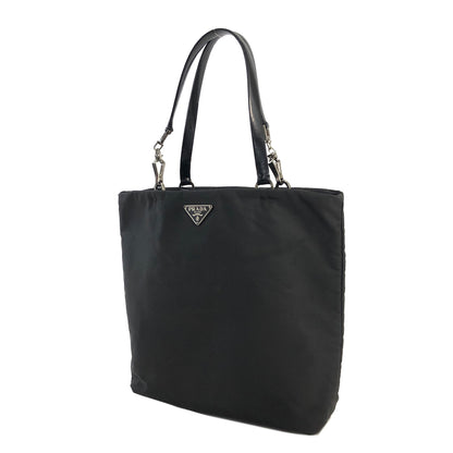 PRADA Triangle Logo Nylon Handbag Black Vintage v542yk