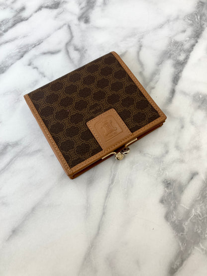 CELINE Macadam Blason 金屬扣折疊錢包 棕色 復古 8kr7tj 