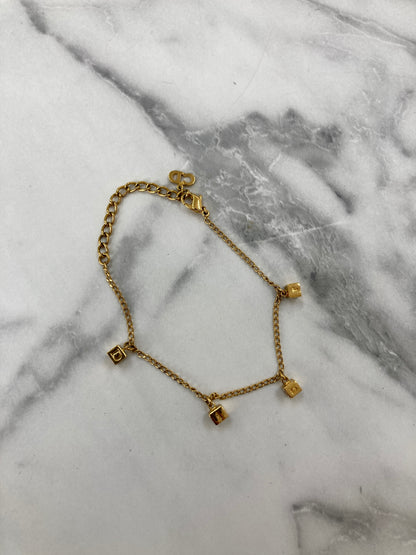 Christian Dior CD Logo Bracelet Gold Vintage 5fgxjr