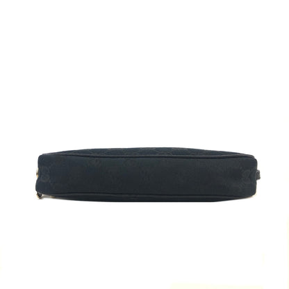 GUCCI GG Pattern Boots Charm Jacquard Leather Handbag Hobobag Black Vintage iz4gtx