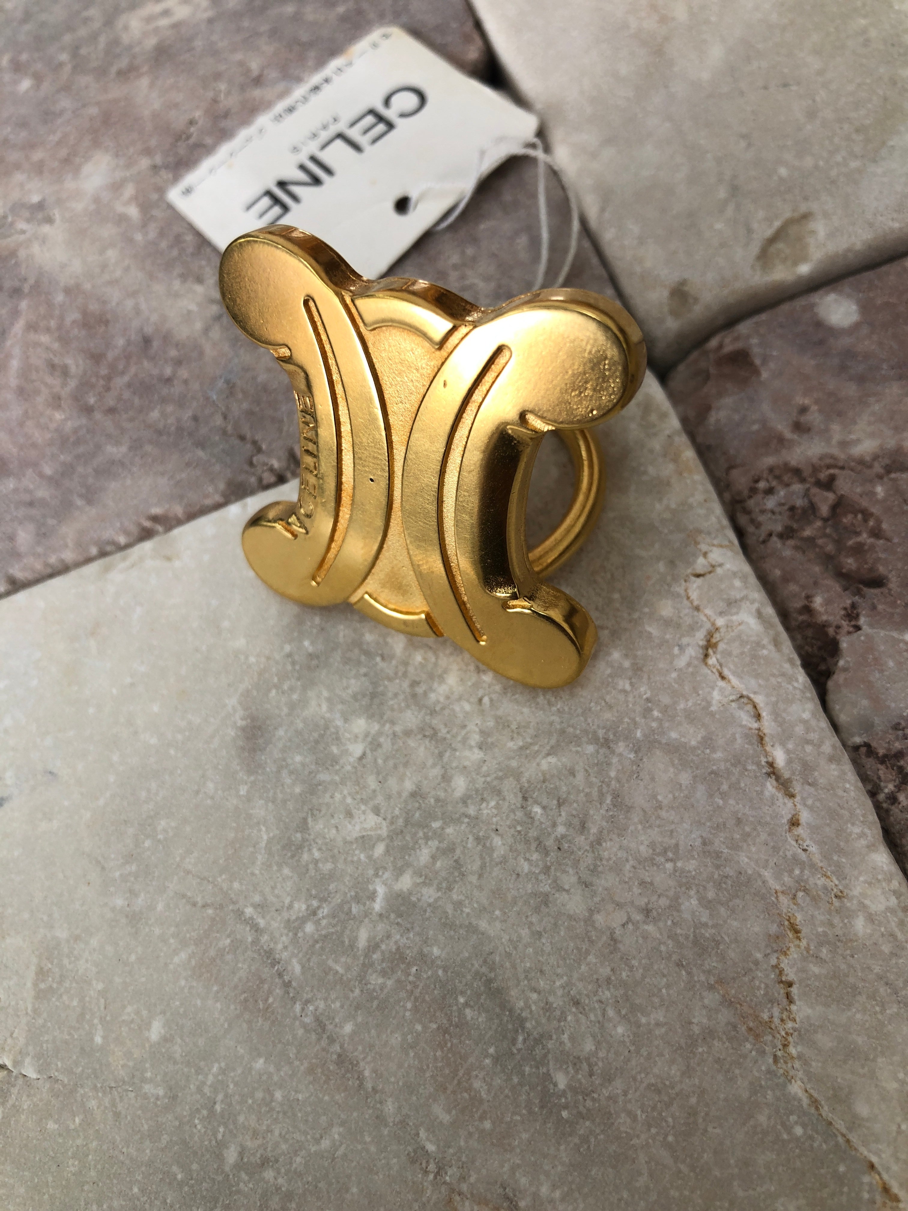 CELINE Triomphe Scarf Ring Gold Vintage 6y67hn – VintageShop solo