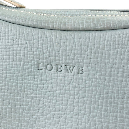 LOEWE Logo Motif Embossed Round Leather Two-way  Handbag Shoulder bag Sky blue Vintage 64bpxh