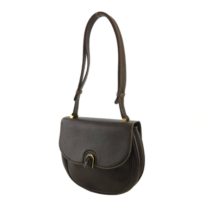 GUCCI Bamboo Leather Shoulder bag Brown Vintage 5bwuc7