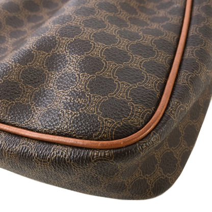 CELINE Macadam PVC Leather Drawstring Shoulder bag Brown Vintage hw5asw