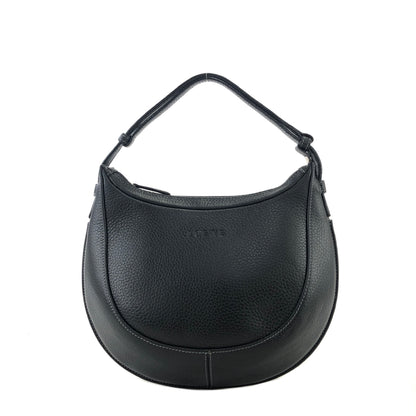 LOEWE Logo Motif Embossed Leather Two-way Handbag Shoulder bag Round bag Black Vintage t7gdhx