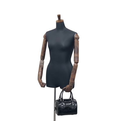 Christian Dior Trotter Patent Leather Handbag Boston bag Black Vintage ckzjdp