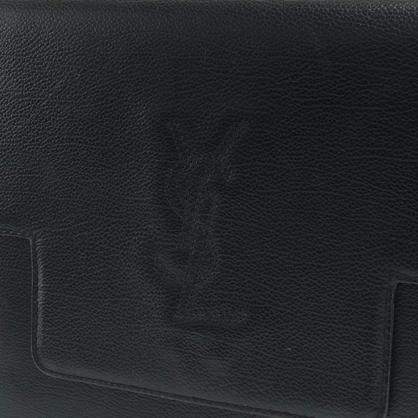 Yves Saint Laurent YSL Stitch Leather Shoulder bag Black Vintage j8md8f