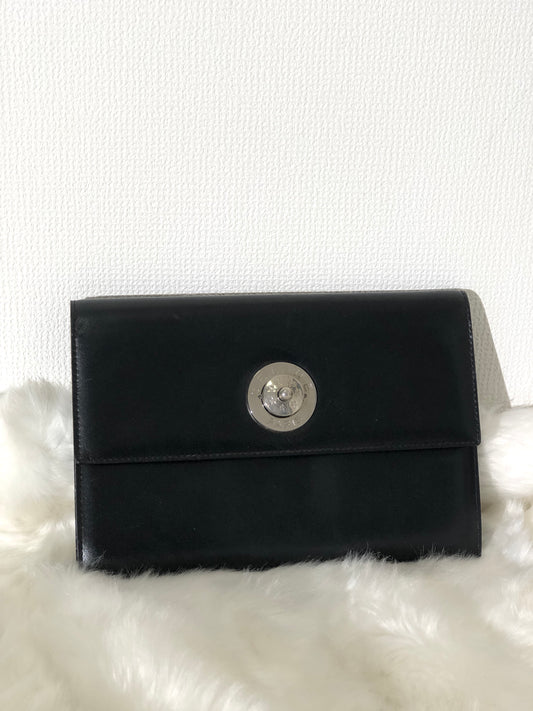 CELINE Starball  Leather Clutch bag Black Vintage g3c74j