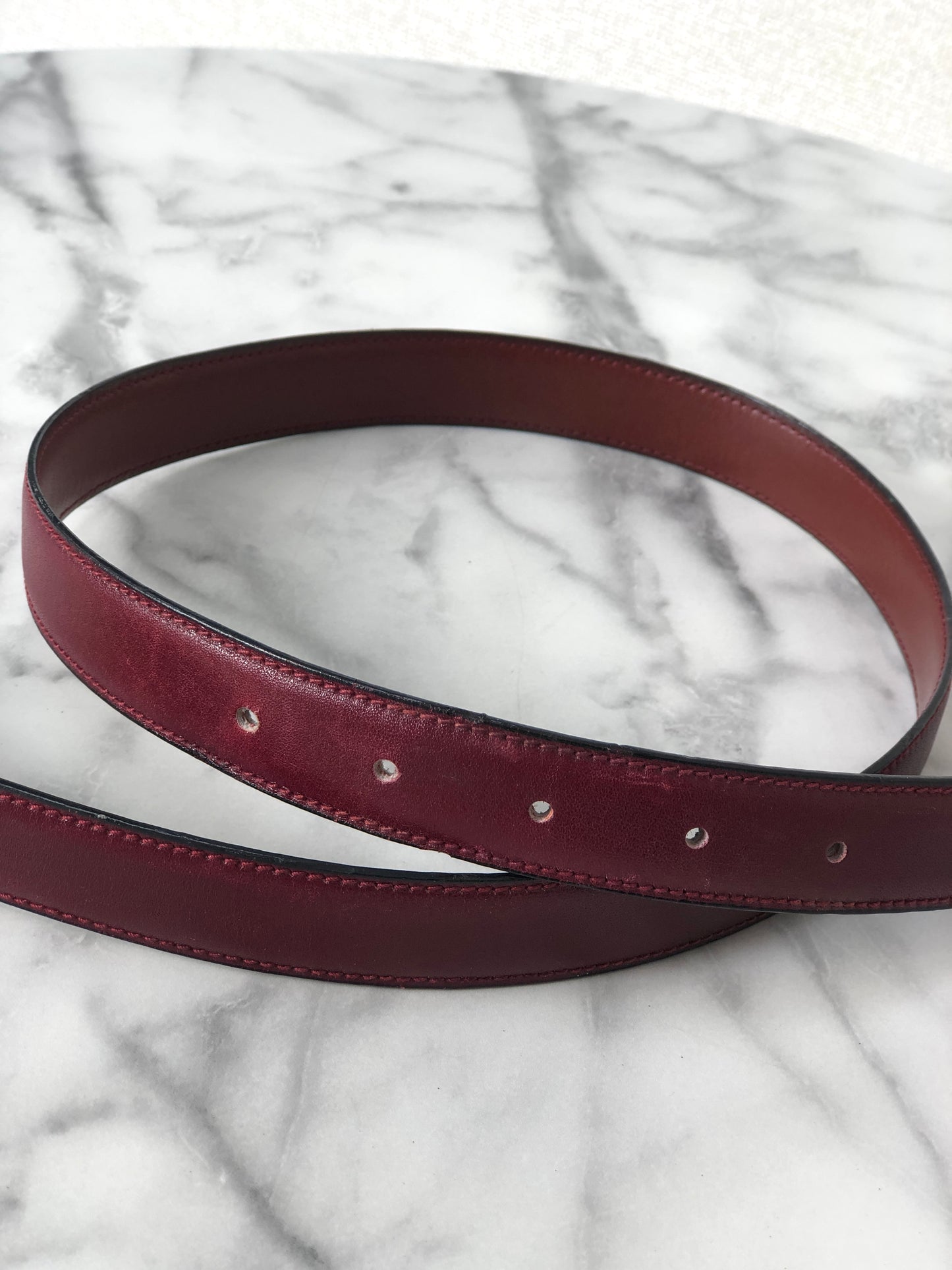 CELINE Triomphe Leather Belt Red Vintage mfvgj8