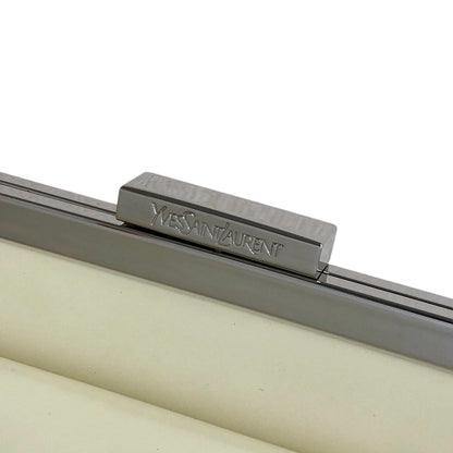 Yves Saint Laurent Logo Leather Handbag Beige Vintage brtxwd