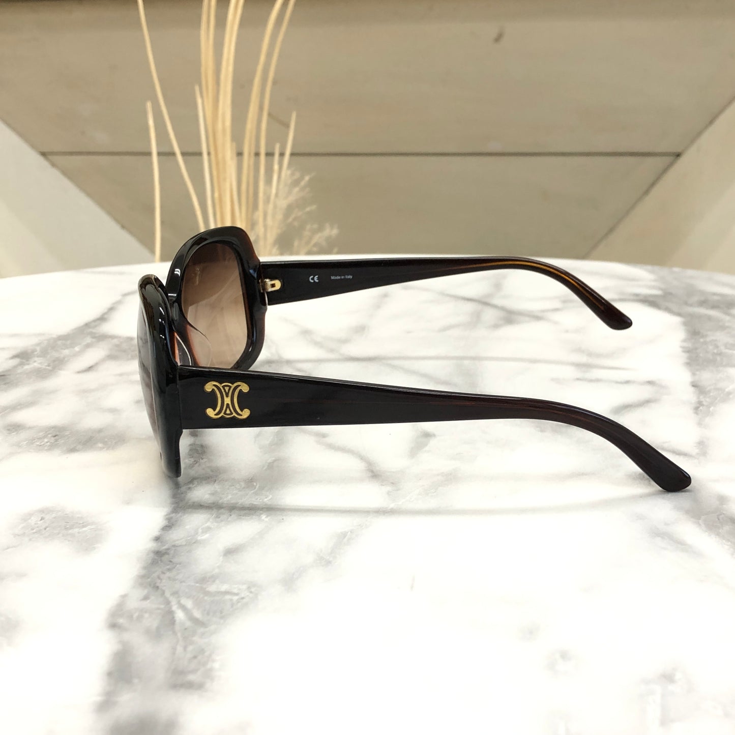 CELINE Triomphe Sunglasses Brown Vintage kyubn7