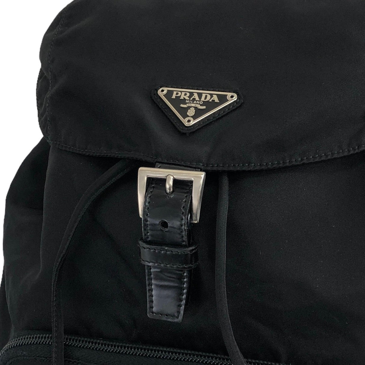 PRADA Triangle Logo Nylon Backpack Black Vintage xfibpp