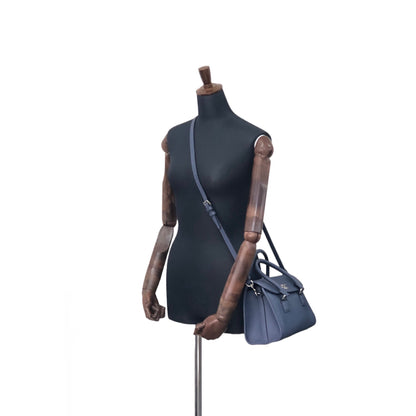 LOEWE Anagram Leather Two-way Small Boston bag Shoulder bag Navy Vintage nwunu6