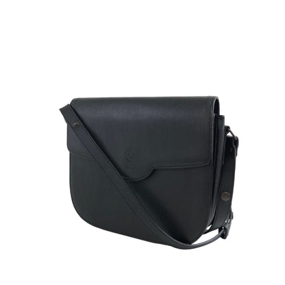 Yves Saint Laurent YSL Logo Leather Shoulder bag Black Vintage 4jenk5