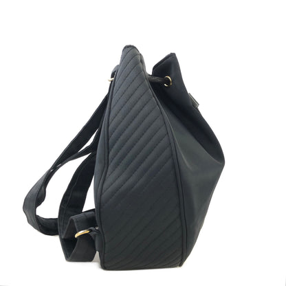 Yves Saint Laurent Logo Nylon Drawstring Backpack Navy Vintages76t25