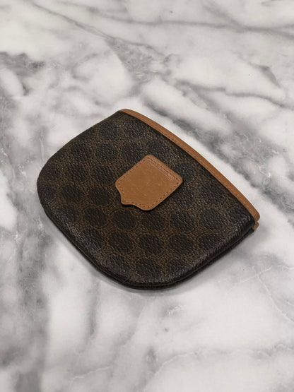CELINE Macadam PVC 皮革零錢包棕色復古 hxf8is 