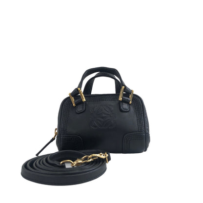 LOEWE Anagram Leather Coin Purse Micro bag Black Vintage 8i5d2v