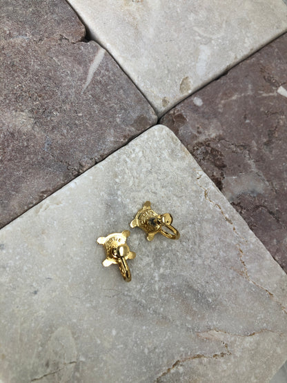 CELINE Triomphe Earrings Gold Vintage mnkdhs