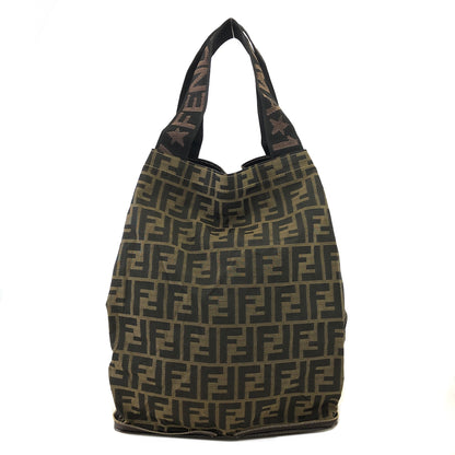 FENDI Zucca Jacquard Handbag Totebag Brown Vintage zpceha