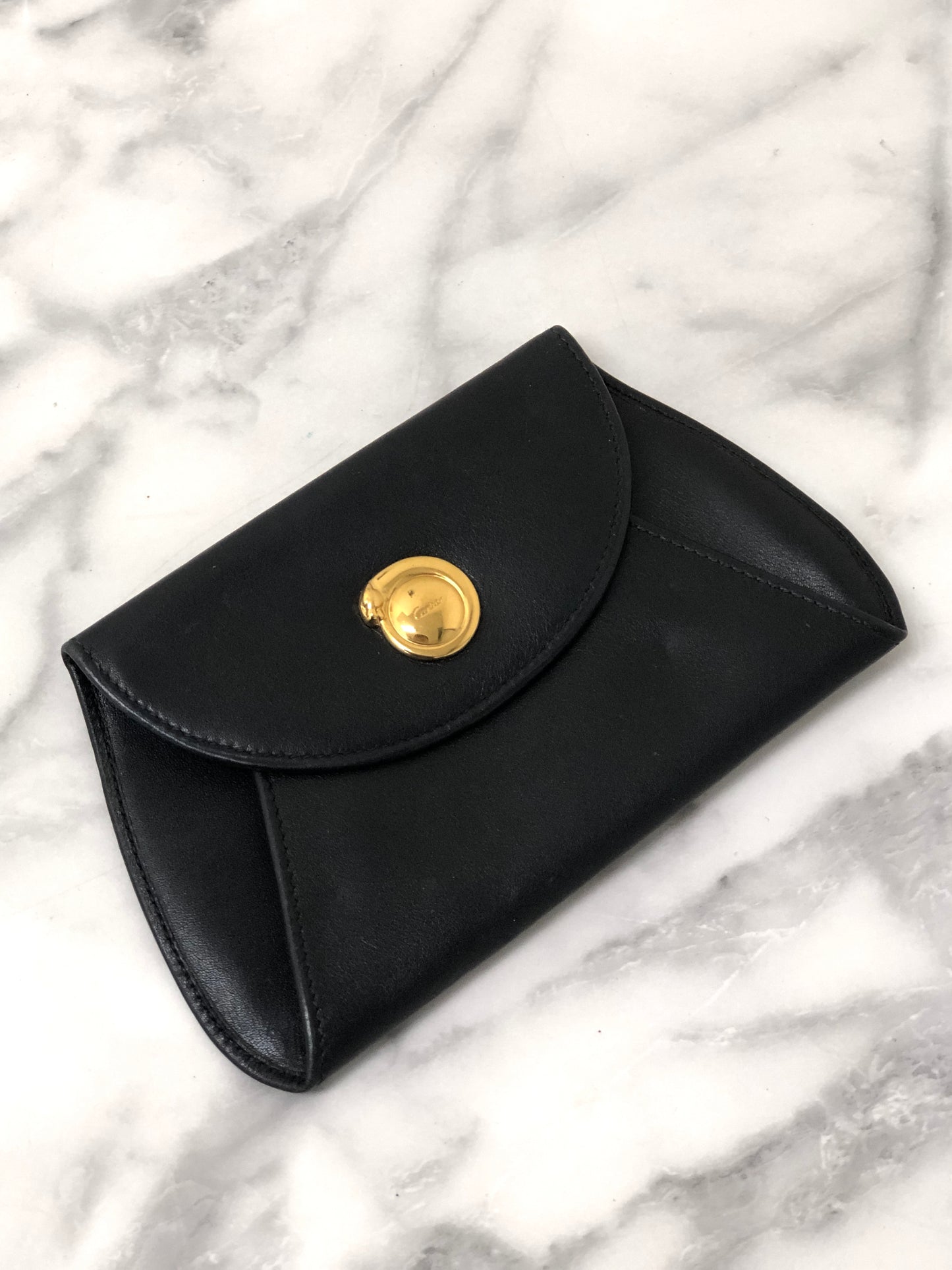 Cartier Leather Coin Purse Black Vintage xiyugj