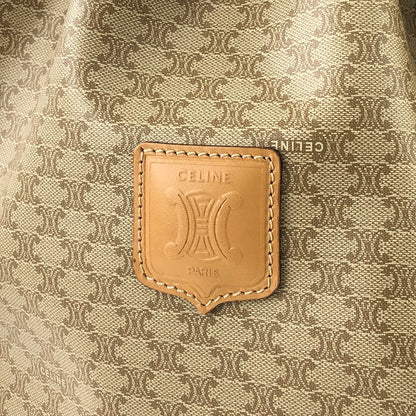 CELINE Macadam Blason Drawstring Shoulder bag Beige Vintage xugruh