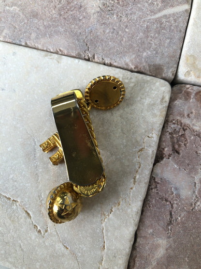 CELINE Starball Arc de Triomphe Charm Money Clip Gold Vintage yufikc
