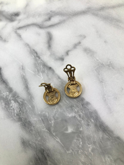 CELINE Triomphe 耳環 金色 復古 mudf7c 