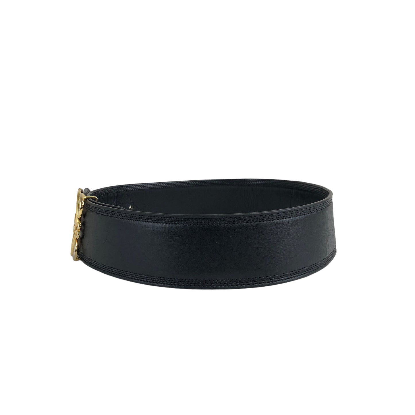 LOEWE Anagram Leather Belt Black Vintage uszftn