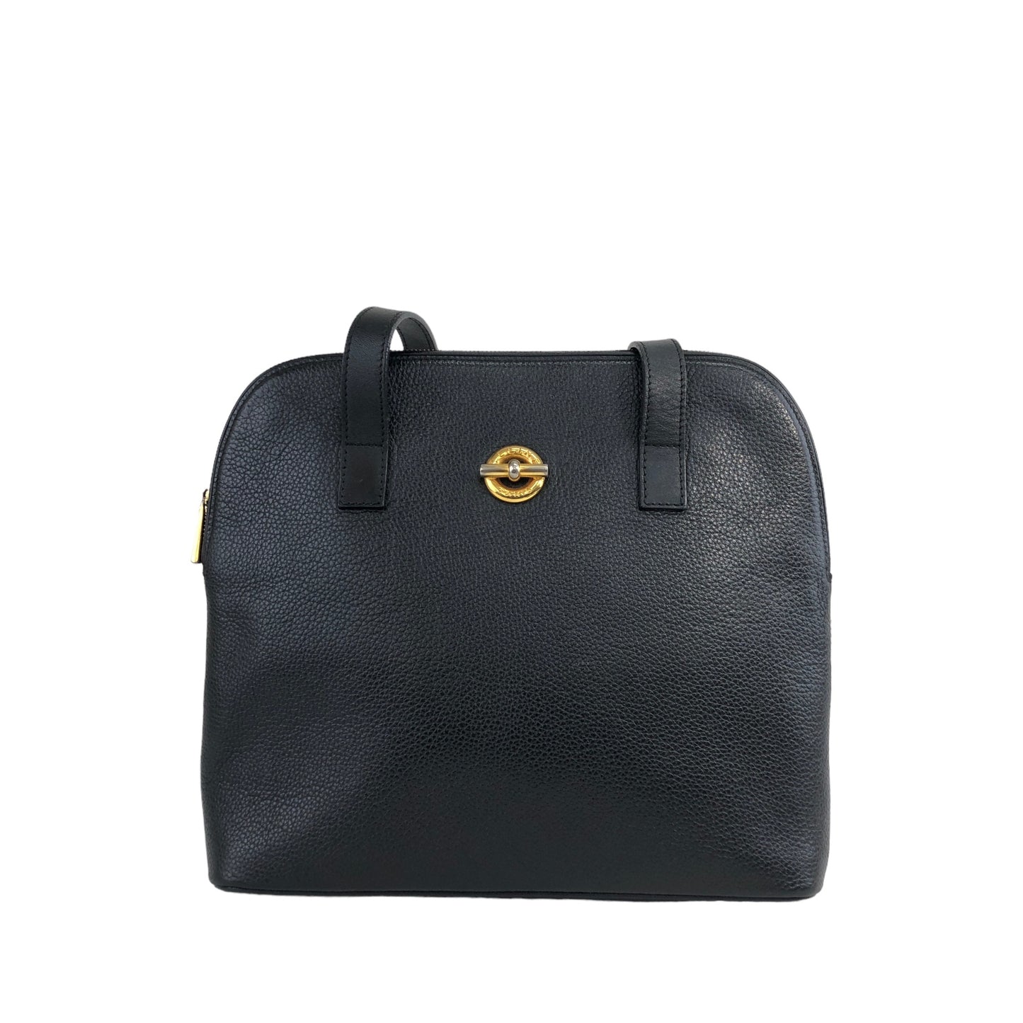 CELINE Toggle Clasp Leather Shoulder bag Black Vintage id5pnu