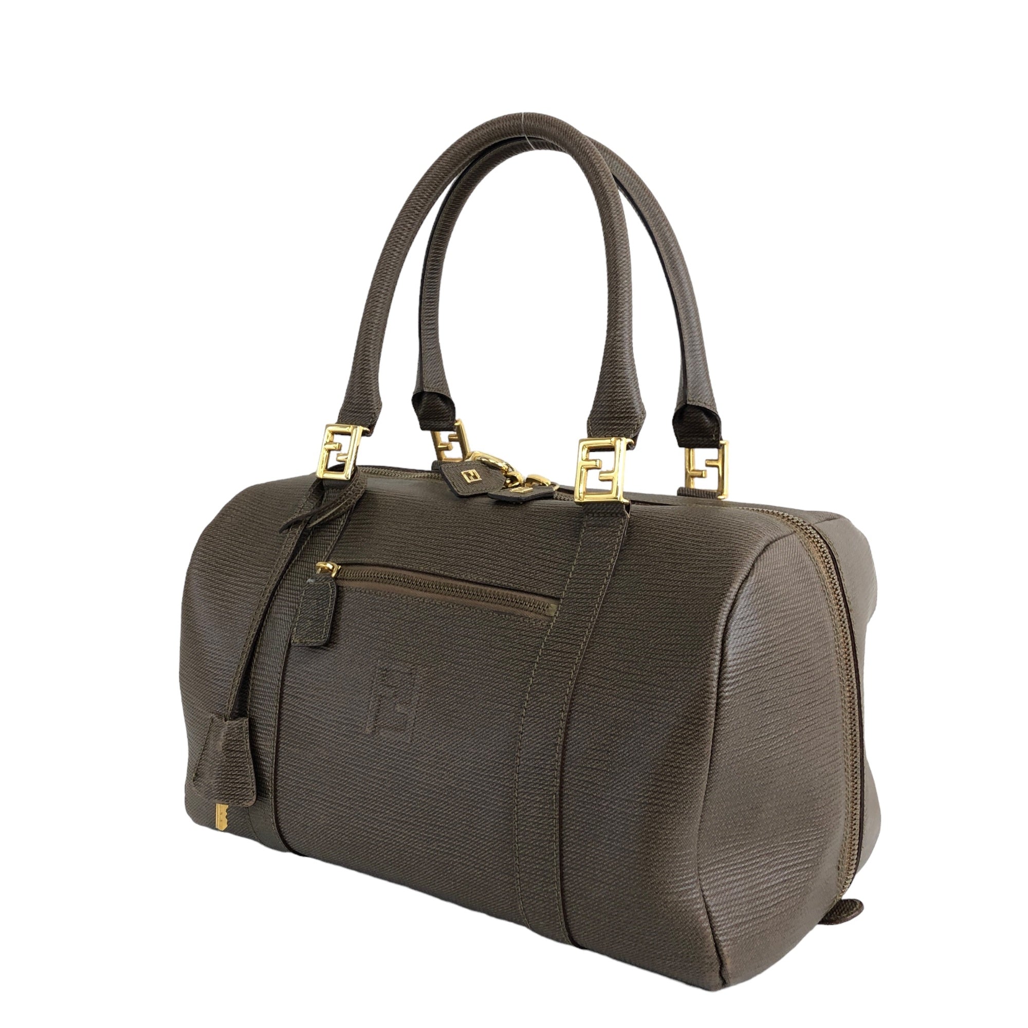心*田様 FENDI FFロゴ ボストンバッグ FENDI FF Logo Leather Boston bag Handbag Brown Vintage wwmztn