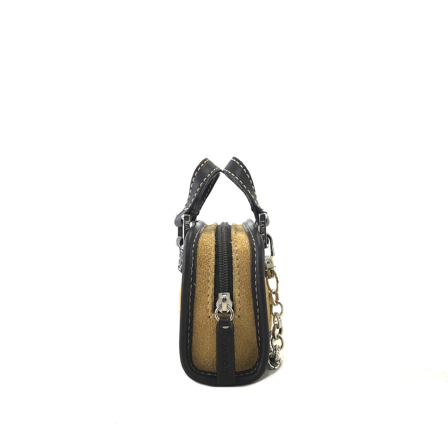 LOEWE Anagram  Suede Leather Handbag Shoulder bag Micro bag Beige Brown Vintage yt3sby