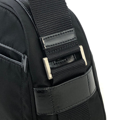 PRADA Triangle Logo Nylon Shoulder bag Black Vintage tfuabp