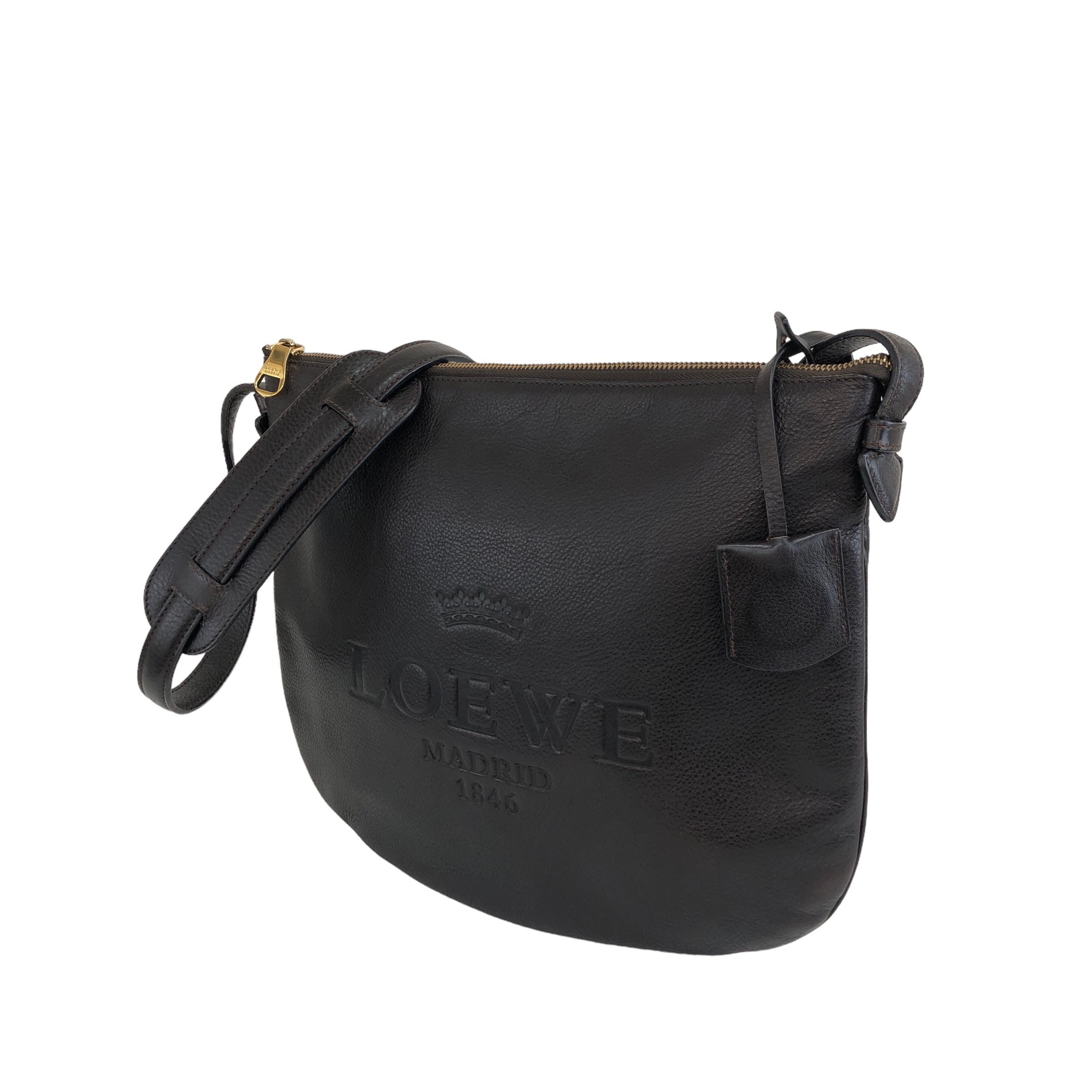 LOEWE Leather Shoulder bag Brown Vintage usk62t