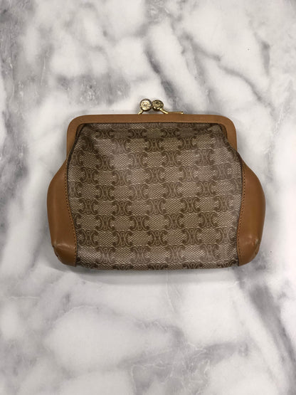 CELINE Macadam 皮革零錢包米色復古 bwp7wh 