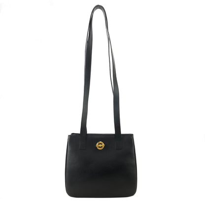 CELINE Toggle Motif 皮革肩背包手提包黑色復古 ag3tya 