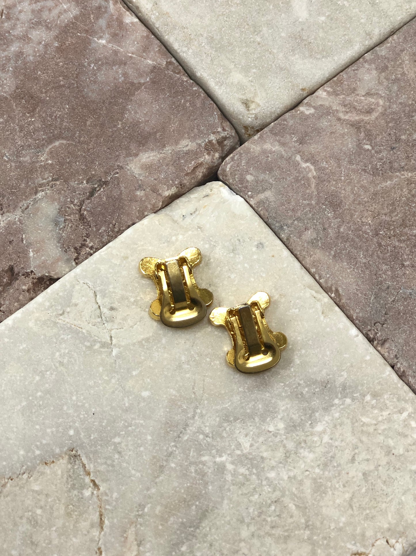 CELINE Triomphe Earrings Gold Vintage cz4phc