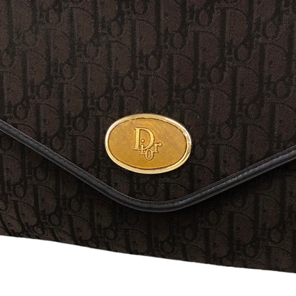 Christian Dior Trotter CD Logo 提花皮革鏈條單肩包 棕色 復古 kgur8f 