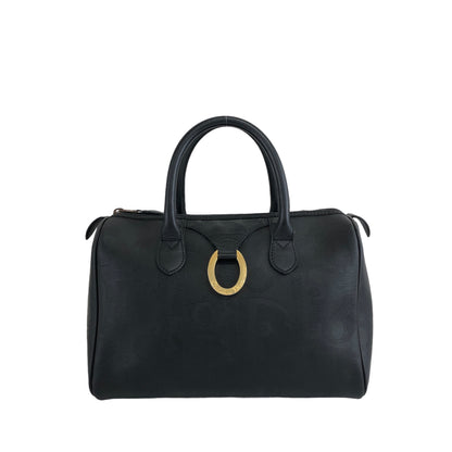 Christian Dior Trotter PVC 皮革手提波士頓包黑色復古 kg8k3x 