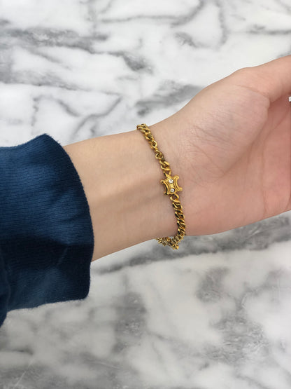 CELINE Triomphe Stone Bracelet Gold Vintage ibfrit
