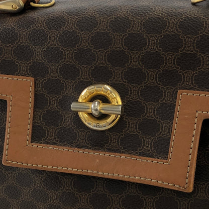 CELINE Macadam Toggle Clasp Two-way Handbag Shoulder bag Brown Vintage 5nzi84