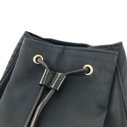 Yves Saint Laurent Logo Nylon Drawstring Backpack Navy Vintages76t25