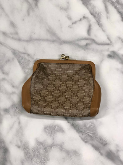 CELINE Macadam 皮革零錢包米色復古 bwp7wh 