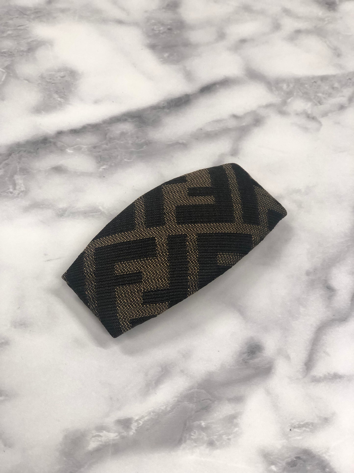 FENDI Zucca Jacquard barrette Brown Vintage w4xd3d