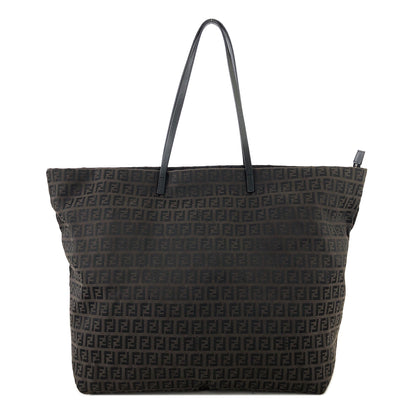 FENDI Zucchino  Canvas Handbag  Totebag Brown Vintage c343jc