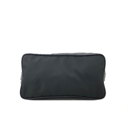 PRADA Triangle Logo  Nylon Leather Shoulder bag Hobobag Black Vintage zx7az8