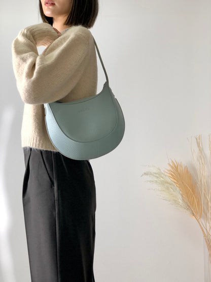 LOEWE Logo Motif Embossed Round Leather Two-way  Handbag Shoulder bag Sky blue Vintage 64bpxh