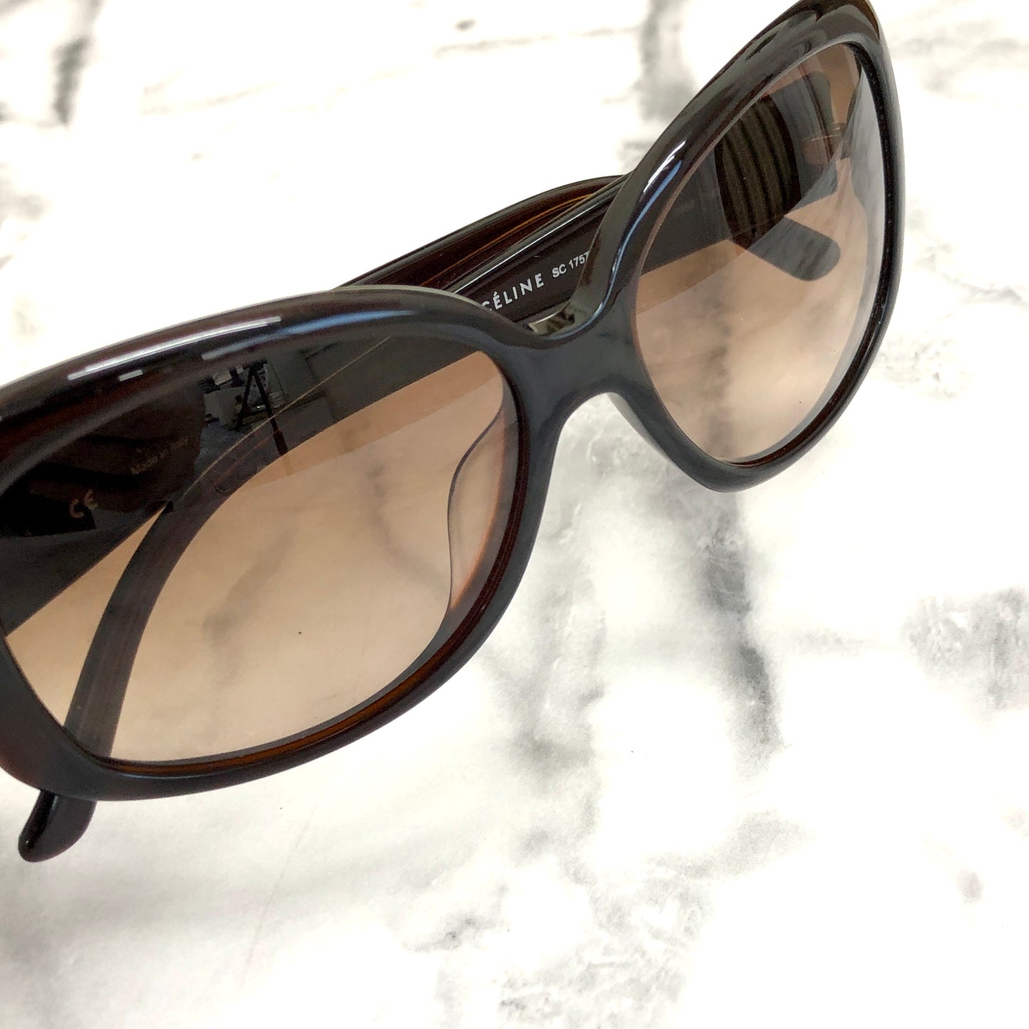 CELINE Triomphe Sunglasses Brown Vintage kyubn7